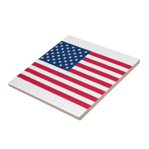 Amerikansk flagg keramisk platta Patriotisk Kakelplatta