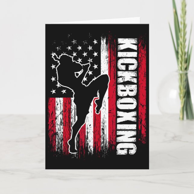 Amerikansk flagg kickboxning fighter kickboxare Ma Kort (Framsida)
