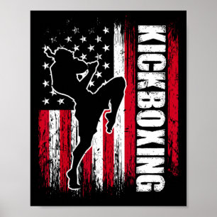 Amerikansk flagg kickboxning fighter kickboxare Ma Poster