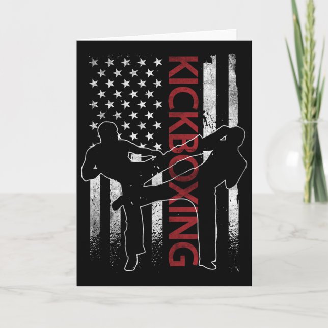 Amerikansk flagg kickboxningskläder USA Flagga Kic Kort (Framsida)