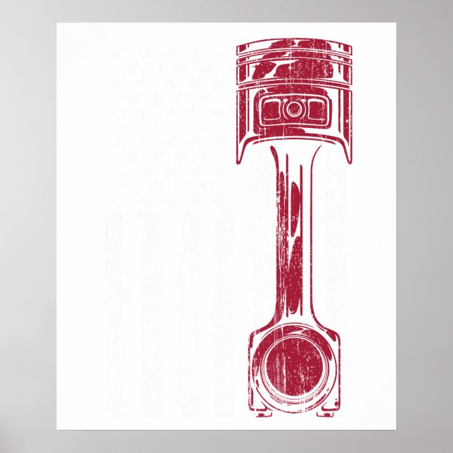 Amerikansk flagg kolvmaskinmuskelbil poster (Framsidan)