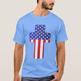 Amerikansk flagg kristen kors patriotisk tro USA T Shirt