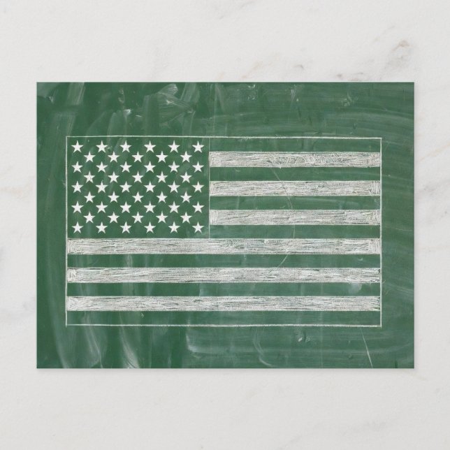 Amerikansk flagg Kritstavlan Konst (Teckning nr 2) Vykort (Framsida)