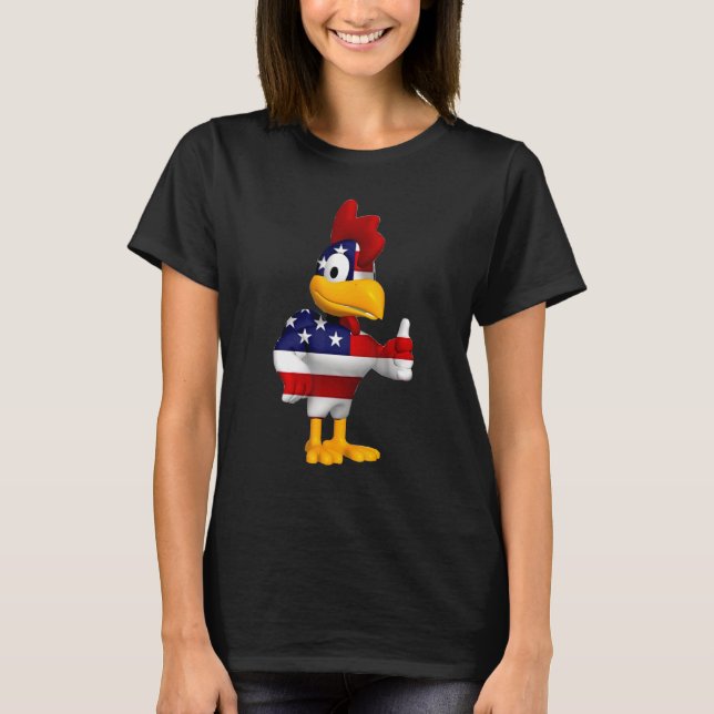 Amerikansk flagg Kyckling T-shirt 4 juli An (Framsida)
