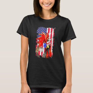 Amerikansk flagg Kyckling T-shirt Landsbygd Farm B