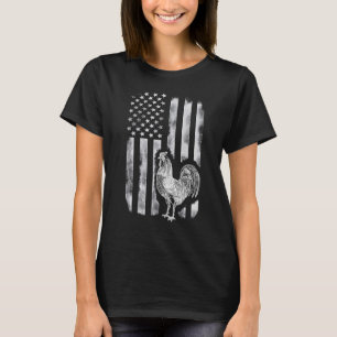 Amerikansk flagg kyckling Usa 4 juli Country Farm T Shirt