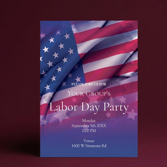 Amerikansk flagg Labor Day-festinvitation Inbjudningar (Skapare uppladdad)
