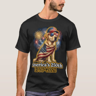 Amerikansk flagg Labrador Retriever Hund Gul Lab T Shirt