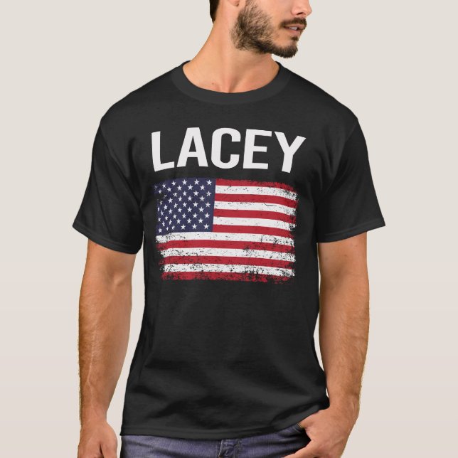 Amerikansk flagg Lacey T Shirt (Framsida)