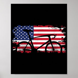 Amerikansk flagg landsvägscykling Cykelkläder - Cy Poster