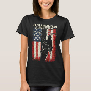 Amerikansk flagg Lineman Elektrisk Arbetarstolthet T Shirt