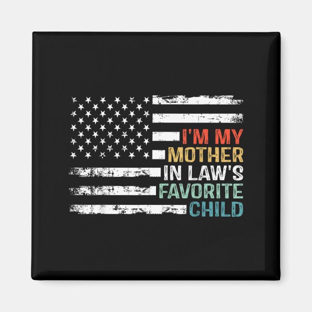 Amerikansk flagg mamma svärmors favoritbarn magnet (Framsidan)