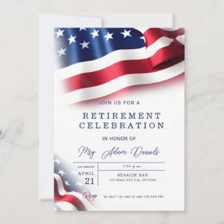 Amerikansk flagg militär pensionsfirande inbjudningar