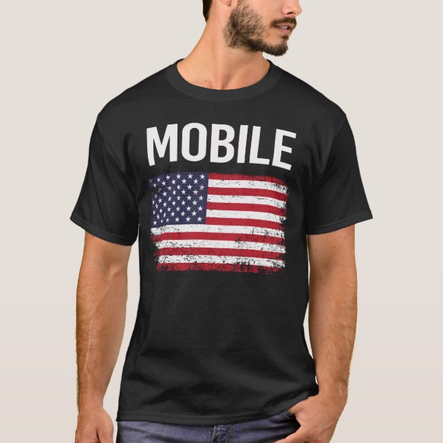 Amerikansk flagg mobil t shirt (Framsida)