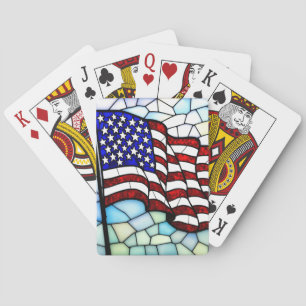 Amerikansk flagg mosaik i glas patriotisk  casinokort