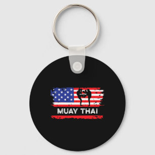 Amerikansk flagg Muay Thai present Thailand kampsp Nyckelring