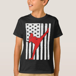 Amerikansk flagg Muay Thai-tema Grafisk design kic T Shirt