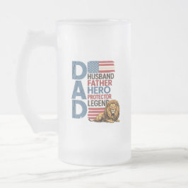 Amerikansk flagg Pappa Lejon Patriotisk Frostat Ölglas