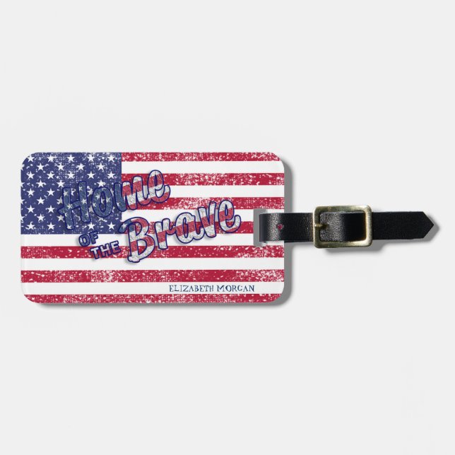 Amerikansk flagg Patriotisk 4:e juli Bagagebricka (Horisontell Framsida)