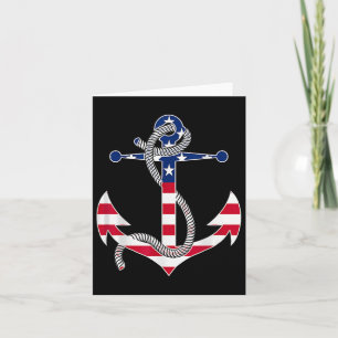 Amerikansk flagg patriotisk ankare minnesdag 4 jul kort