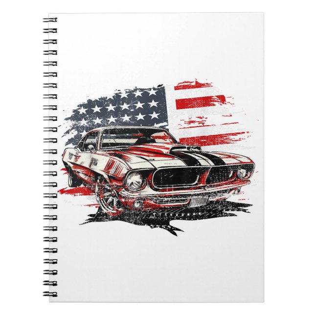 Amerikansk flagg patriotisk  anteckningsbok (Framsidan)