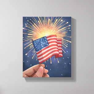 Amerikansk flagg patriotisk canvastryck