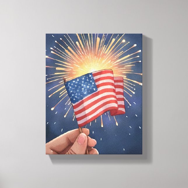 Amerikansk flagg patriotisk canvastryck (Framsida)