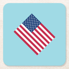 Amerikansk flagg patriotisk fest Pappersunderlägg Underlägg Papper Kvadrat
