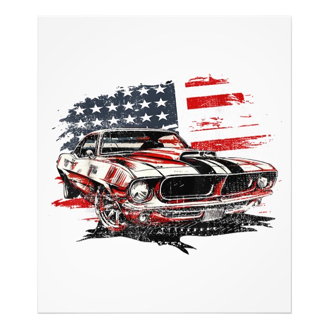 Amerikansk flagg patriotisk  fototryck (Framsidan)