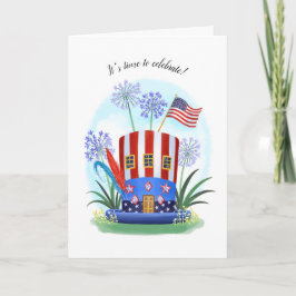 Amerikansk flagg patriotisk hatt firande kort
