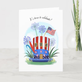 Amerikansk flagg patriotisk hatt firande kort