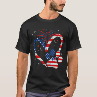Amerikansk flagg patriotisk hund & kattklo 4 juli t shirt