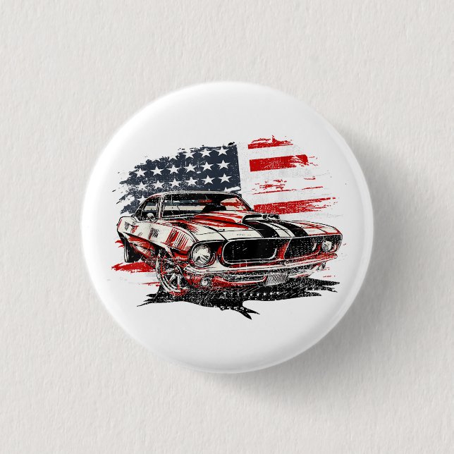 Amerikansk flagg patriotisk  knapp (Framsida)