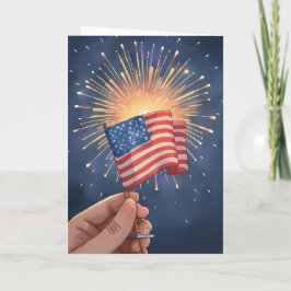 Amerikansk flagg patriotisk kort