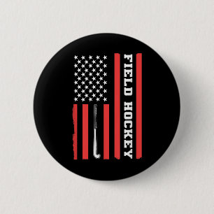 Amerikansk flagg patriotisk landhockey Usa för kvi Knapp