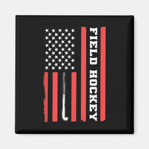 Amerikansk flagg patriotisk landhockey Usa för kvi Magnet