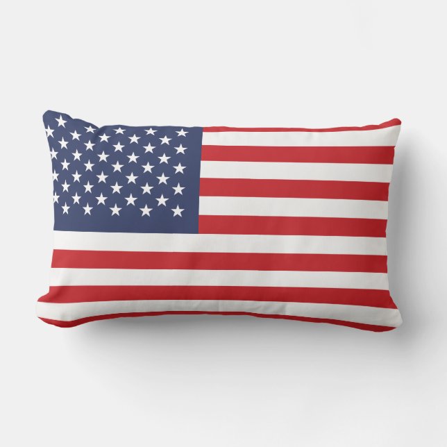 Amerikansk flagg patriotisk lumbarkudde (Framsida)