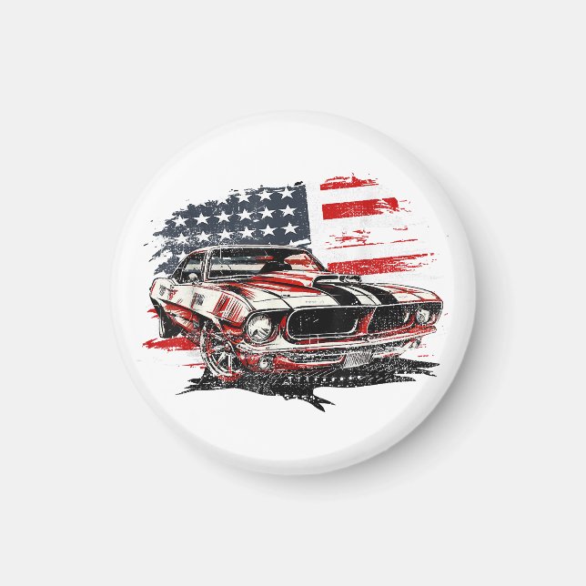 Amerikansk flagg patriotisk  magnet (Framsidan)