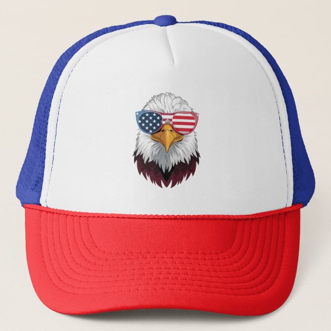 Amerikansk flagg patriotisk örn 4:e juli keps (Framsida)