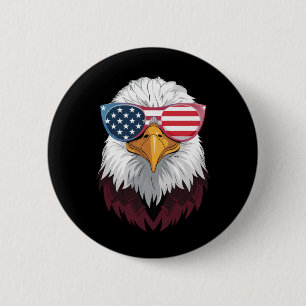 Amerikansk flagg patriotisk örn 4:e juli knapp