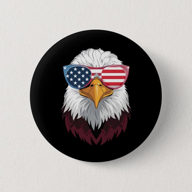 Amerikansk flagg patriotisk örn 4:e juli knapp (Framsida)
