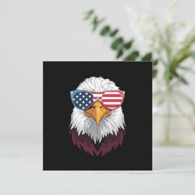 Amerikansk flagg patriotisk örn 4 juli inbjudningar (Stående Fram)