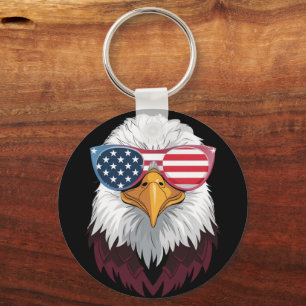 Amerikansk flagg patriotisk örn 4 juli nyckelring