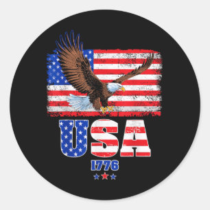 Amerikansk flagg Patriotisk örn Självständighetsda Runt Klistermärke