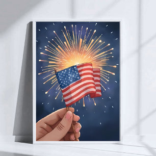 Amerikansk flagg patriotisk poster
