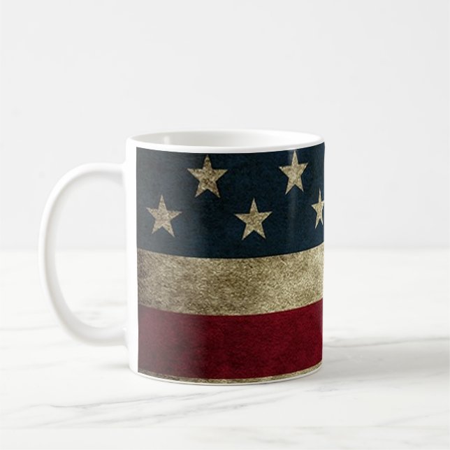Amerikansk flagg patriotisk rustik mugg (Vänster)