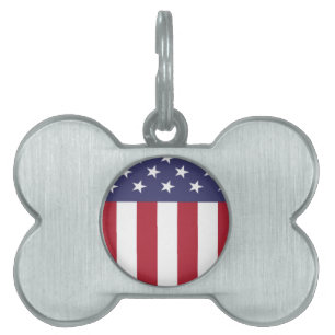 Amerikansk flagg patriotisk sköld ID-bricka husdjur