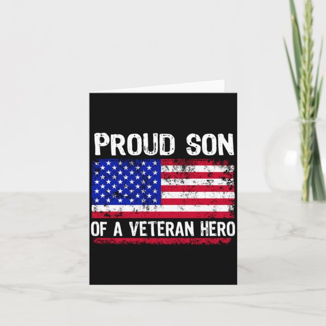 Amerikansk flagg Patriotisk son Veterans Day för b Kort (Framsida)