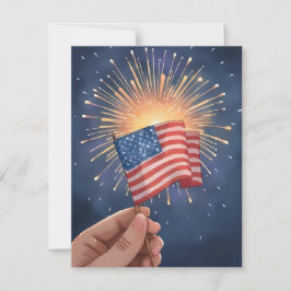 Amerikansk flagg patriotisk tack kort