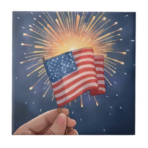 Amerikansk flagg patriotiska parti kakelplatta